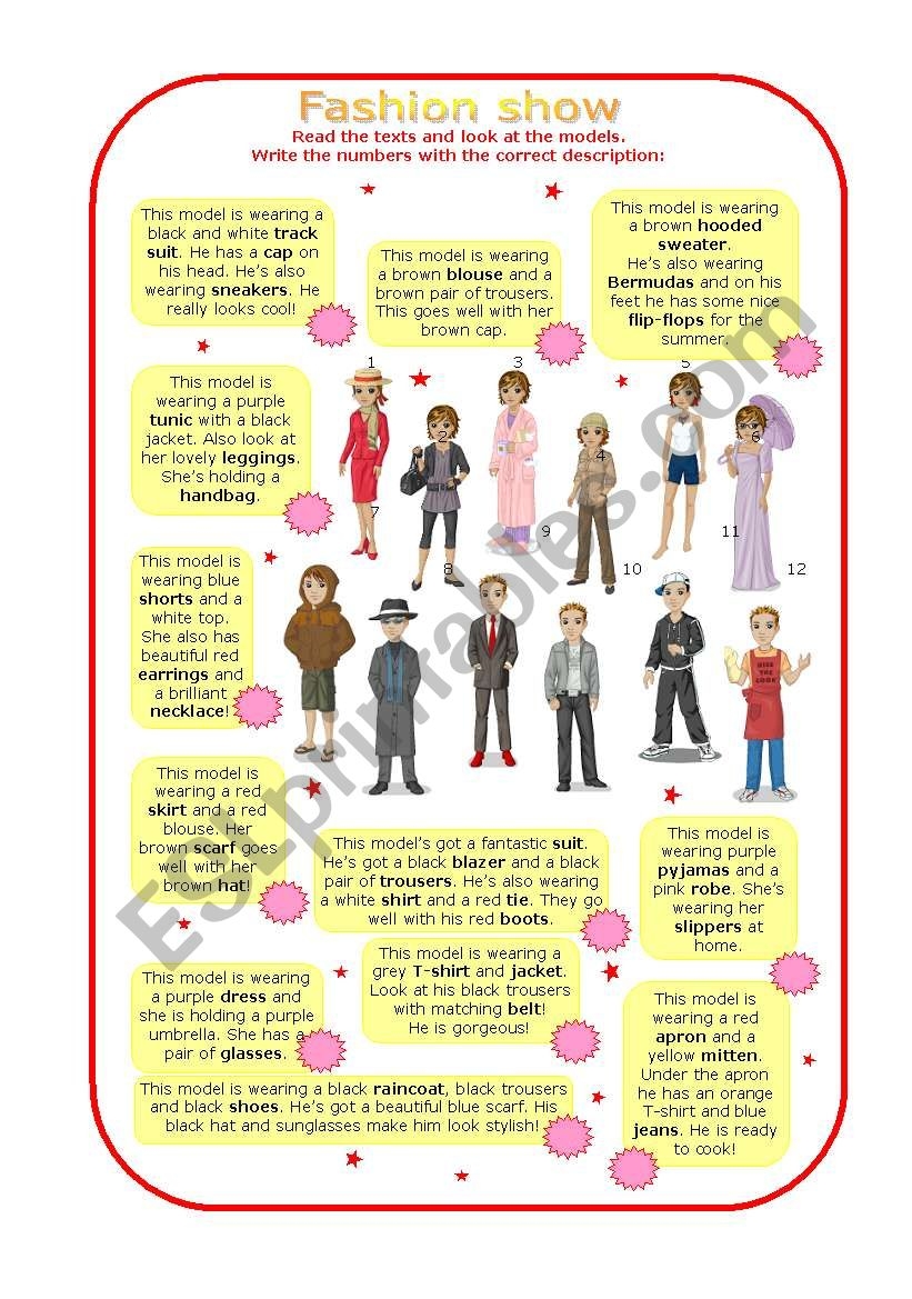 Printable Fashion Design Worksheets Activities
