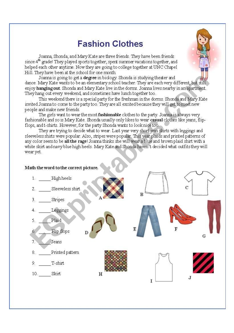 Printable Fashion Design Worksheets Activities