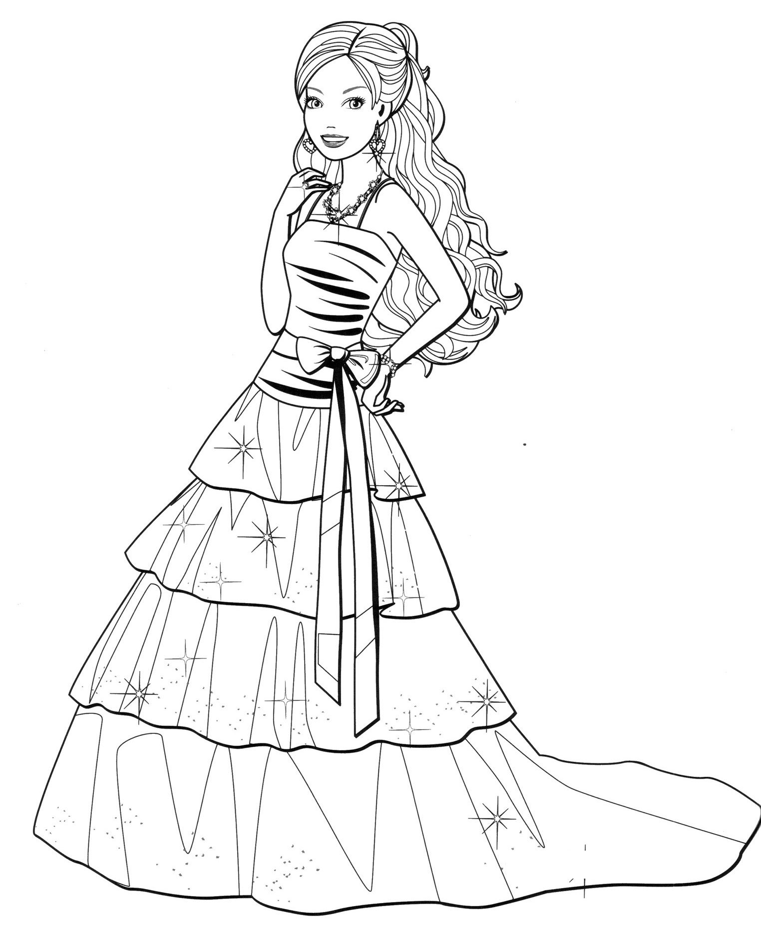 Printable Fashion Dress Coloring Pages Jambestlune