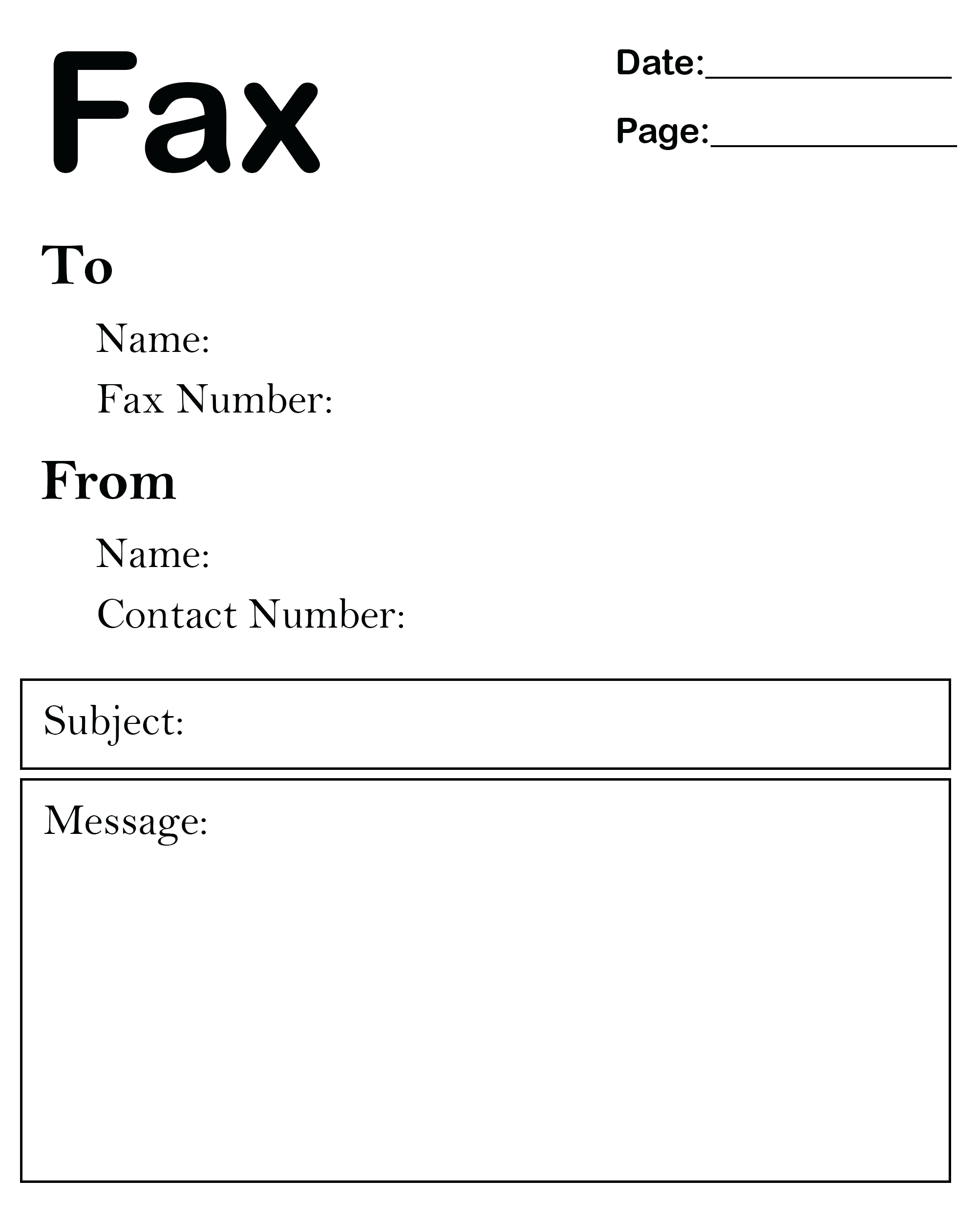 free printable fax cover sheet template