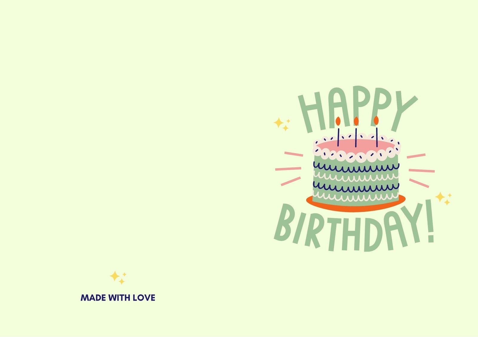 Printable Foldable Birthday Card Template