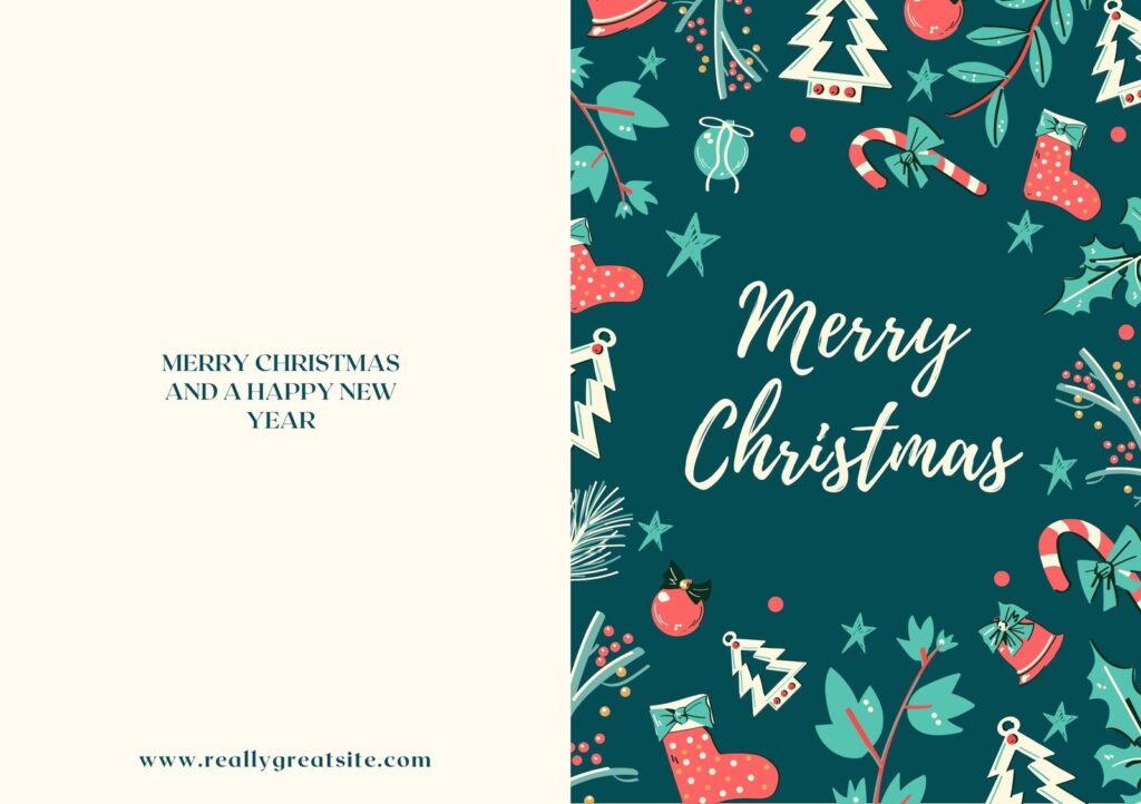 Printable Foldable Christmas Cards FREE Printable A Z