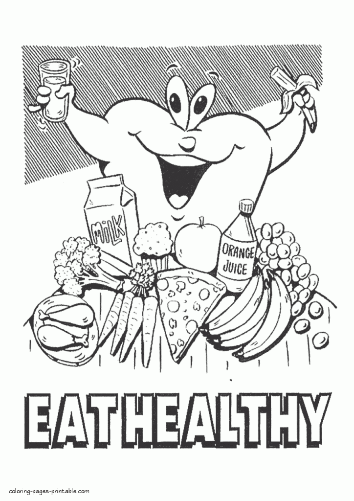Printable Food Coloring Pages Eat Healthy COLORING PAGES PRINTABLE COM