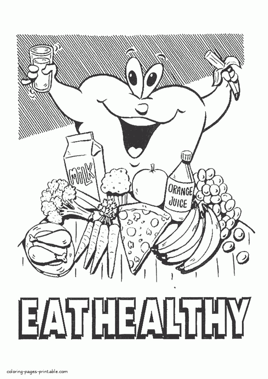 Printable Food Coloring Pages Eat Healthy COLORING PAGES PRINTABLE COM