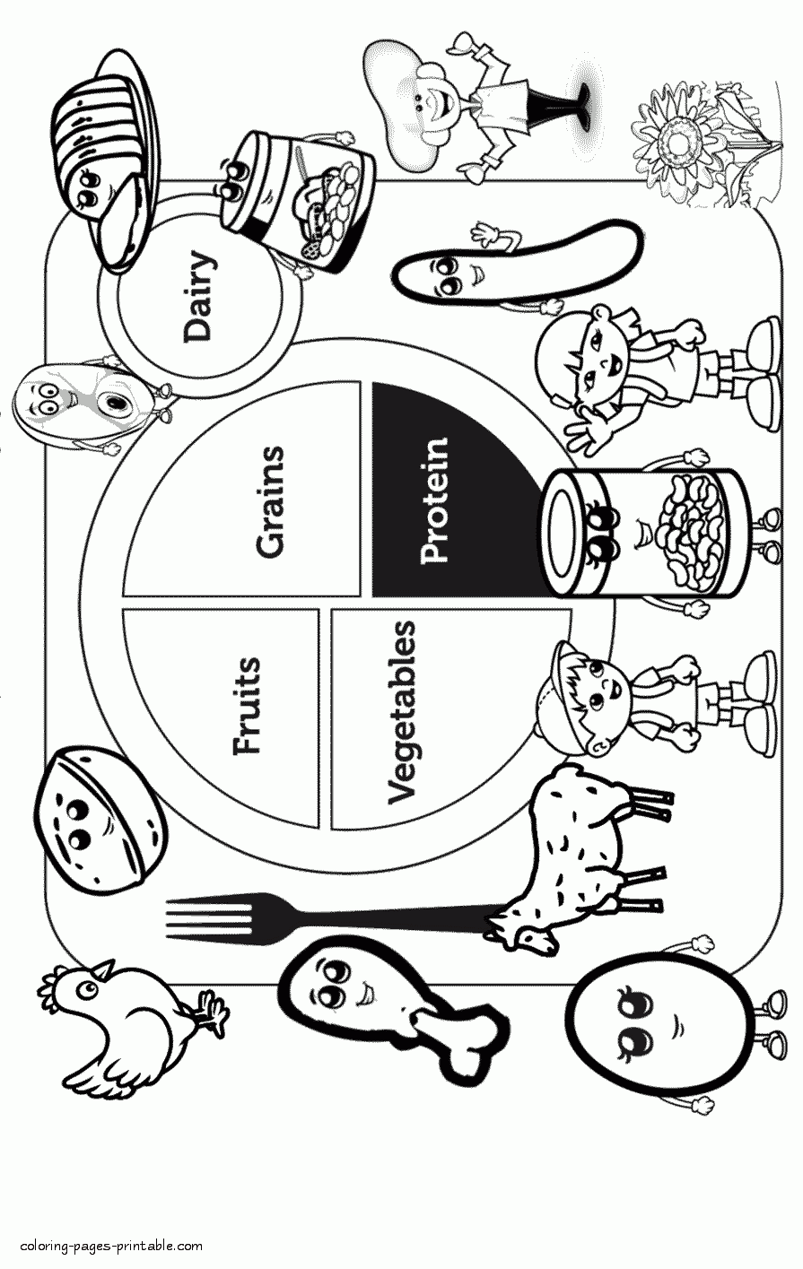 Printable Food Coloring Pages Protein COLORING PAGES PRINTABLE COM