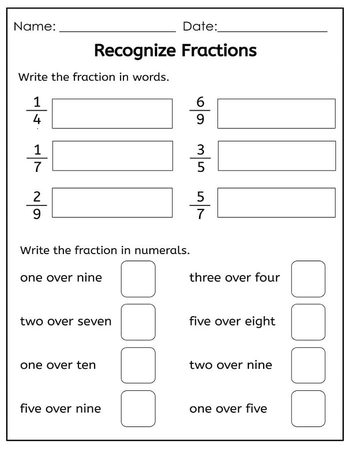 Printable Fractions Worksheet Free Free Download And Print For You
