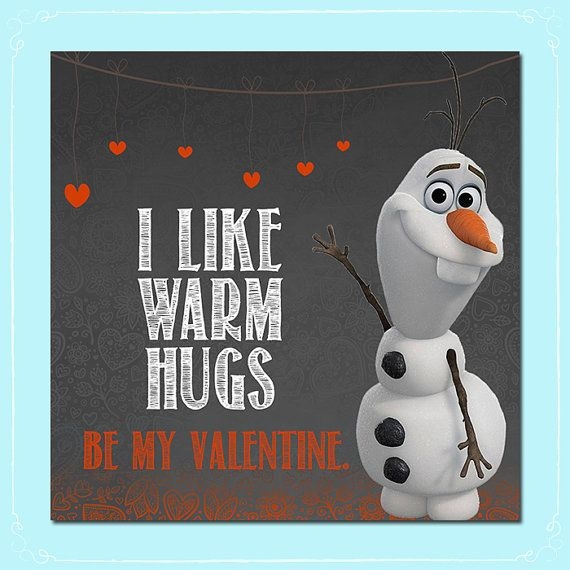 Printable Frozen Valentine 39 s Day Card Olaf Chalkboard Valentines 