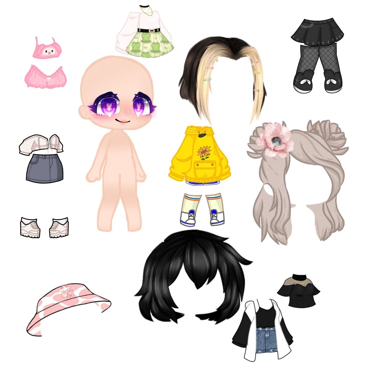 Printable Gacha Paper Doll Printable New Year Banners