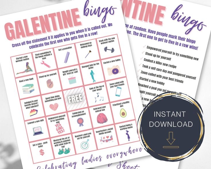 PRINTABLE Galentine 39 s Day Bingo Cards Bingo Galentine 39 s Day Game 