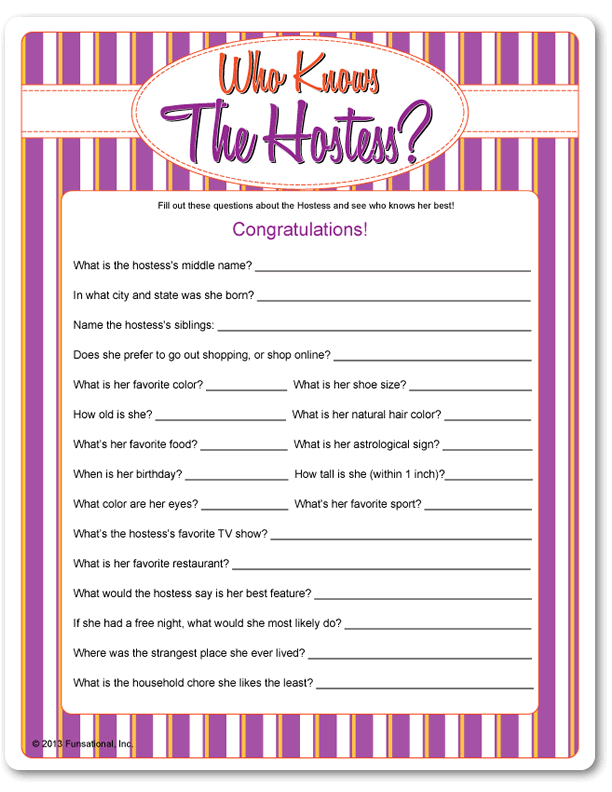 Printable Games For Girls Night