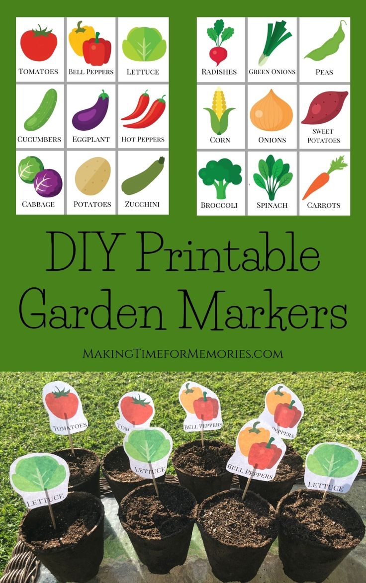 Printable Garden Markers DIY Garden Markers Vegetable Etsy Garden 