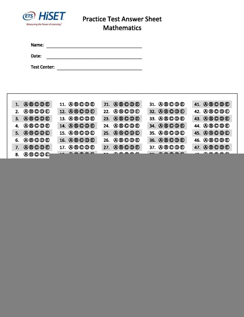 Printable Ged Practice Test A With Answers Pdf Printable Ged Practice 