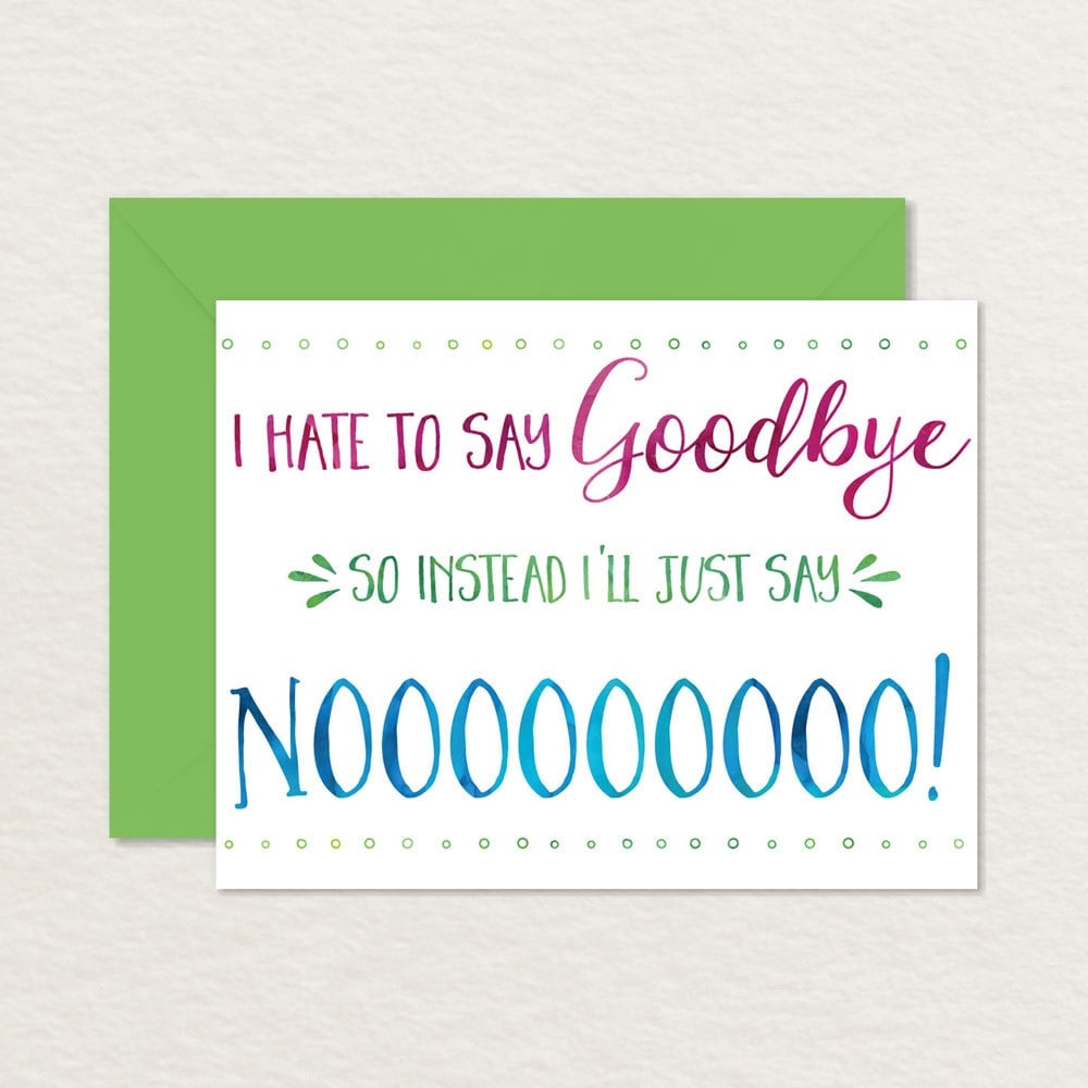 free printable goodbye card