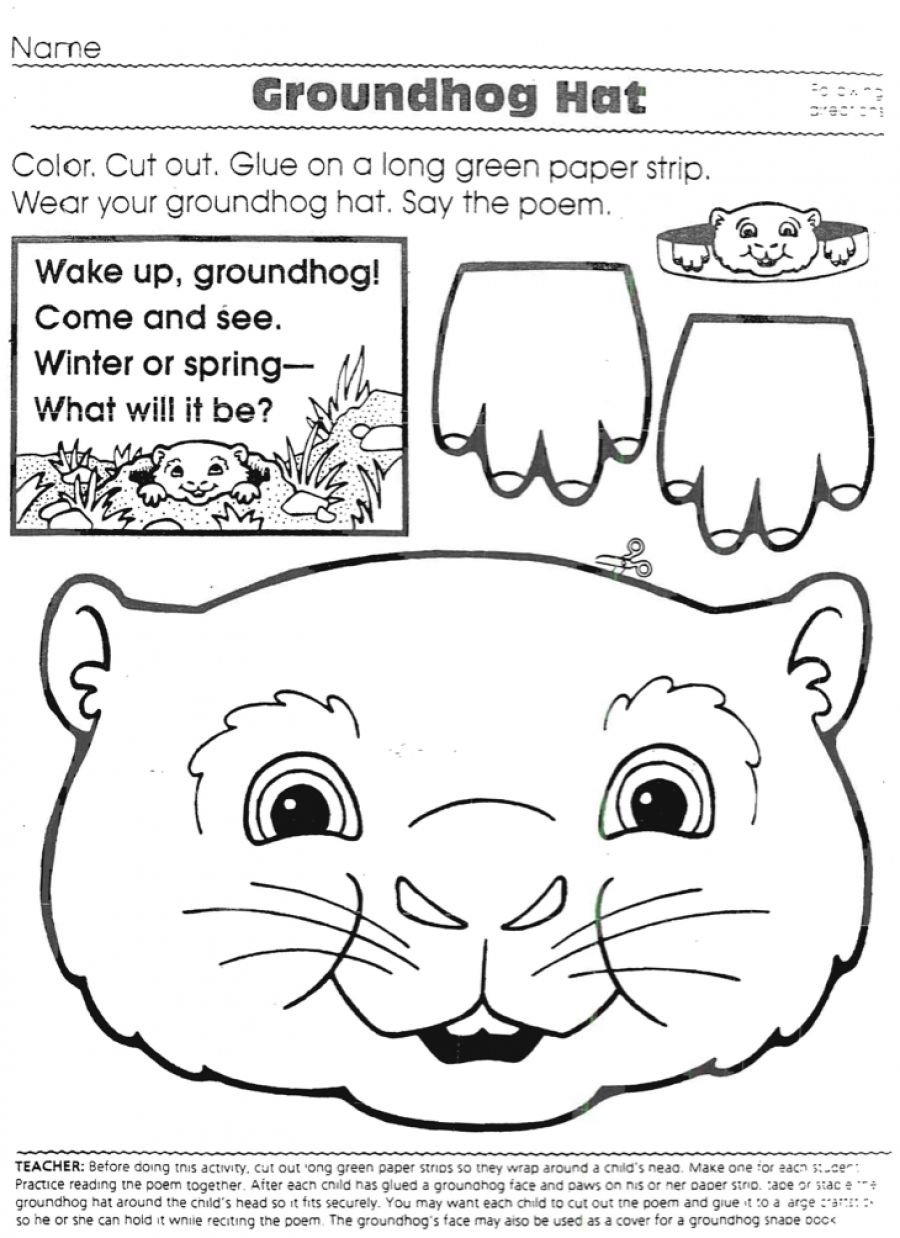 printable groundhog craft