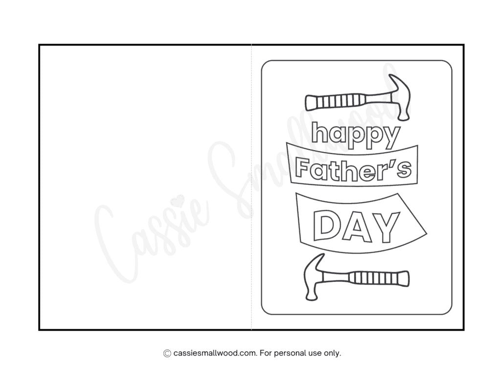 Printable Happy Fathers Day Coloring Card Cassie Smallwood