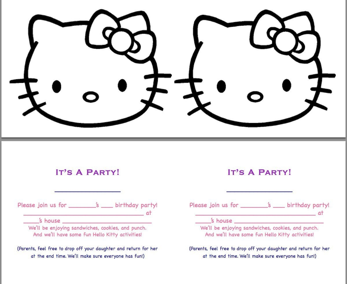 free hello kitty birthday card printable