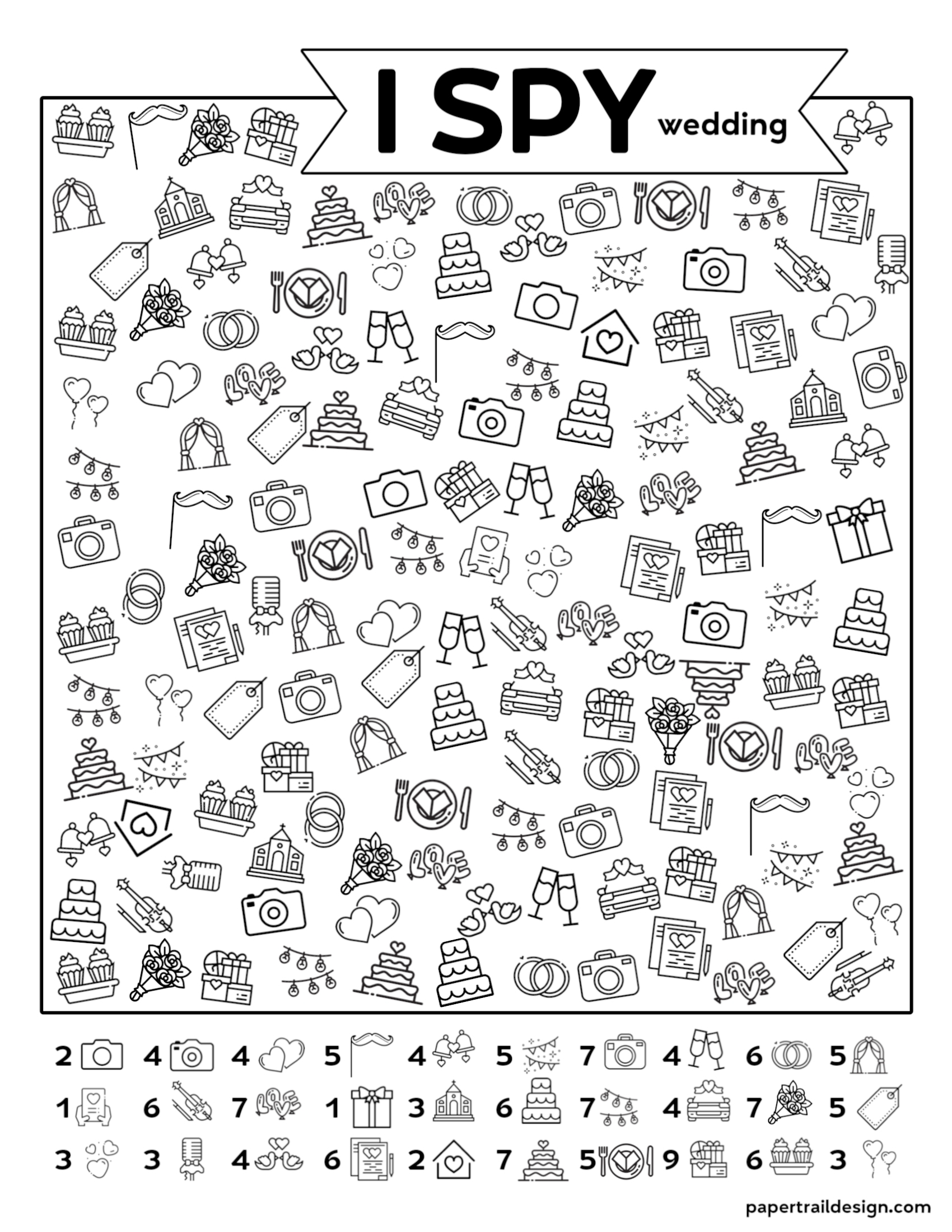 Printable I Spy Wedding Game Template Printable Templates