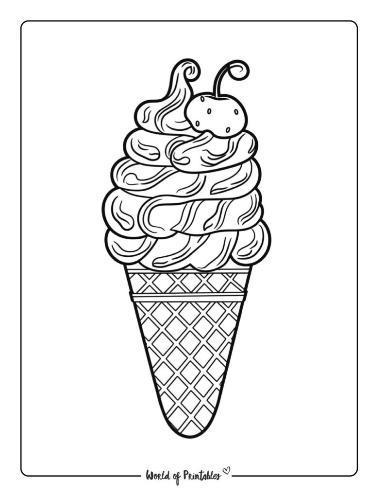 Printable Ice Cream Coloring Pages Online Here Rbk bm