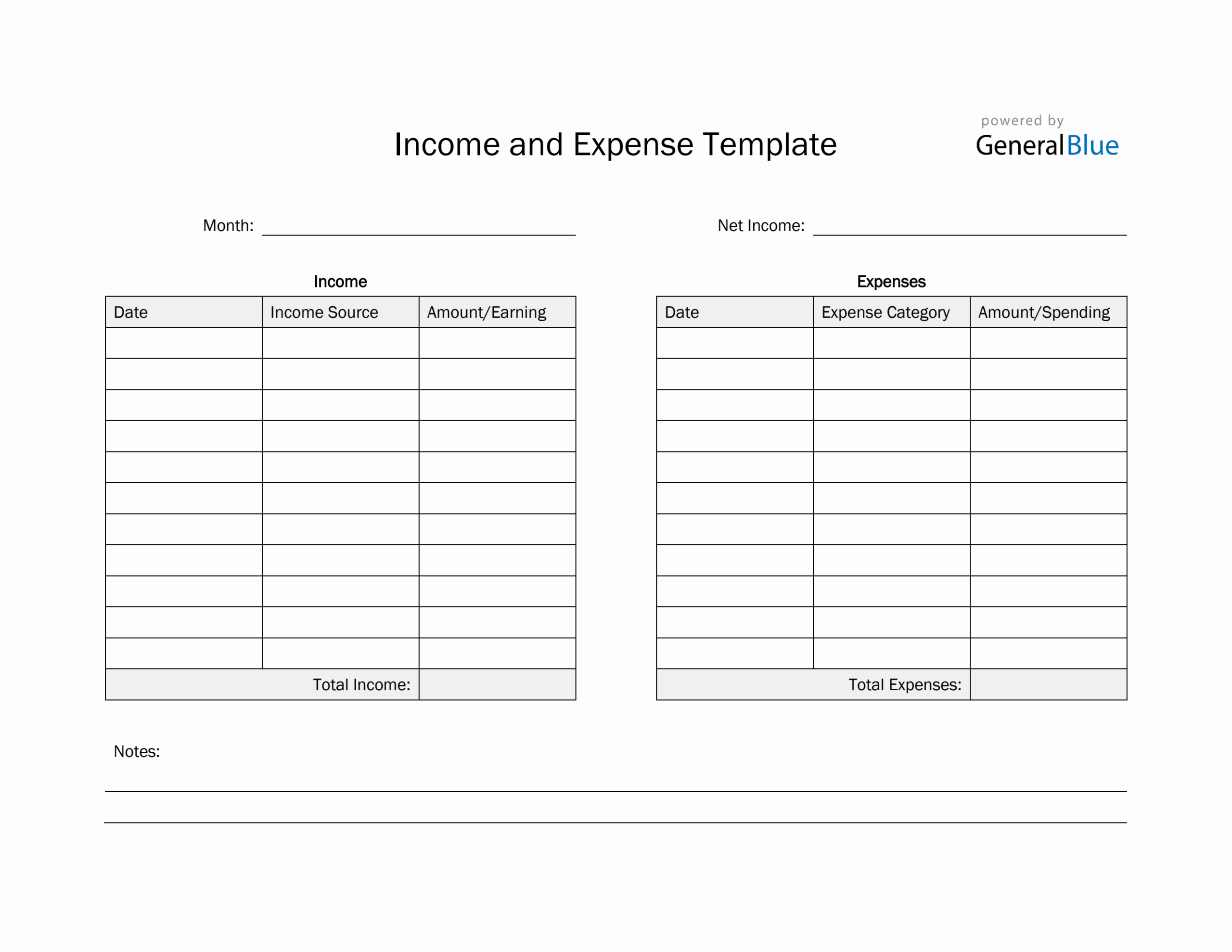 Printable Income And Expense Template In PDF Worksheets Library