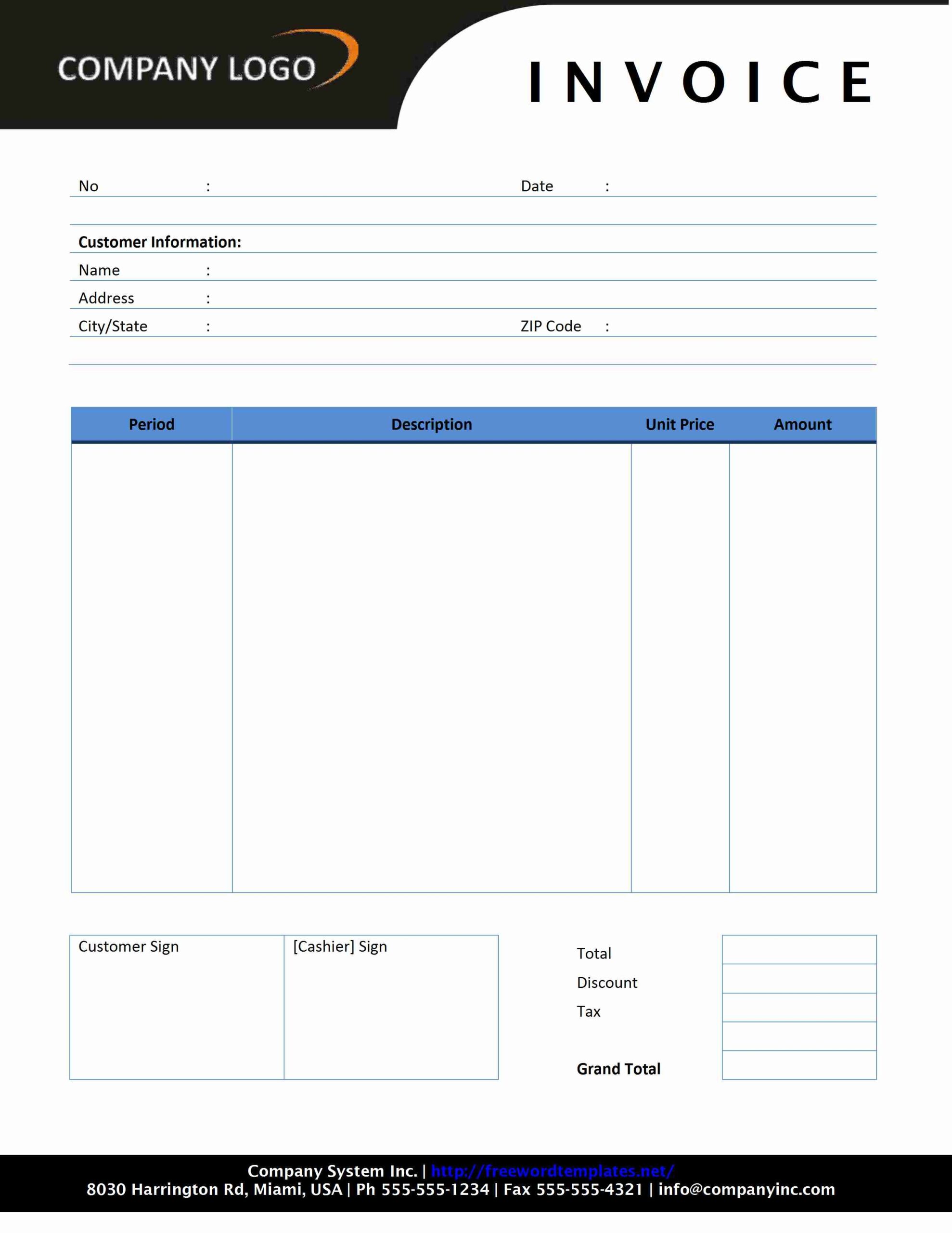 printable invoice templates free