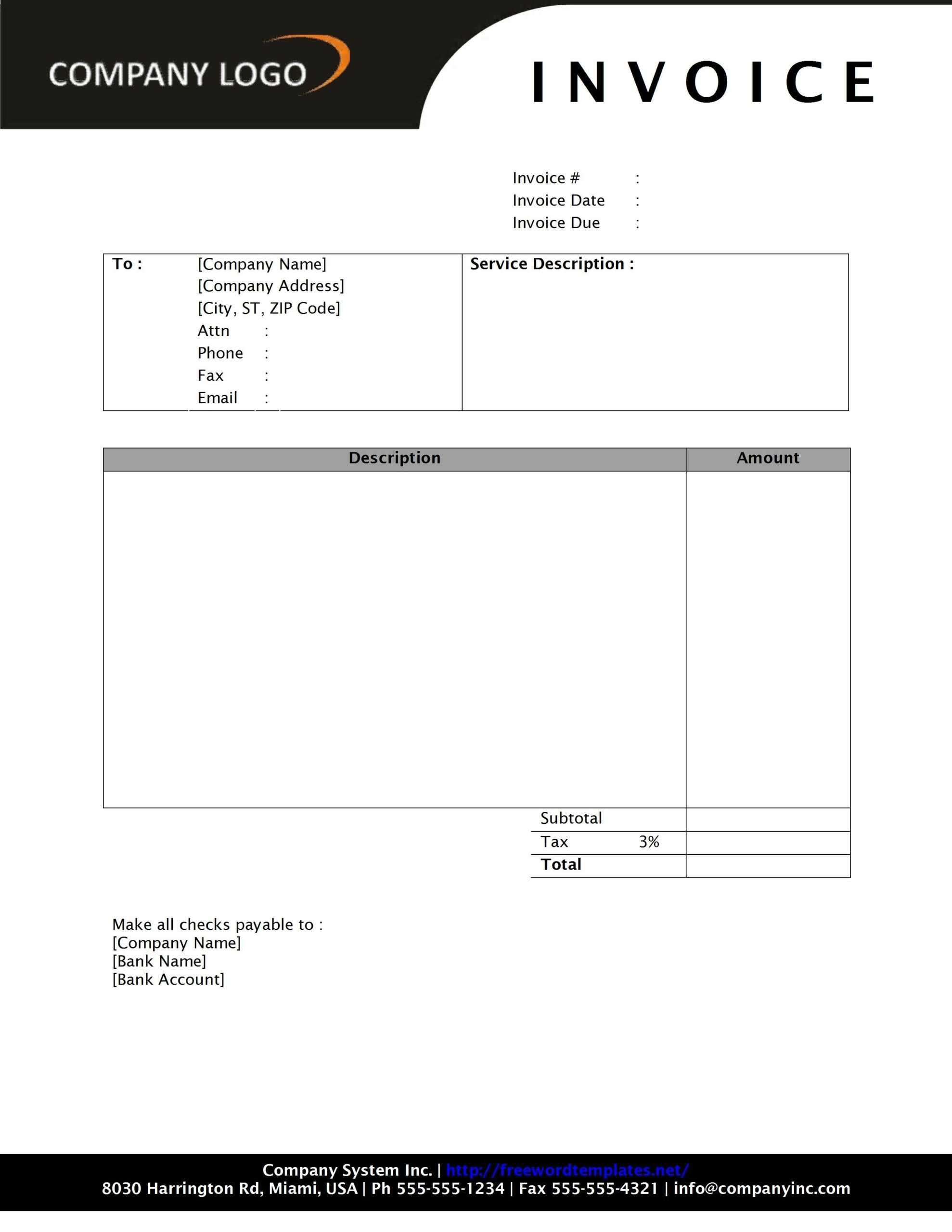 free printable invoice templates