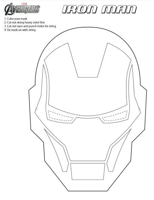 Printable Iron Man Mask To Color IronMan3Event Jinxy Kids
