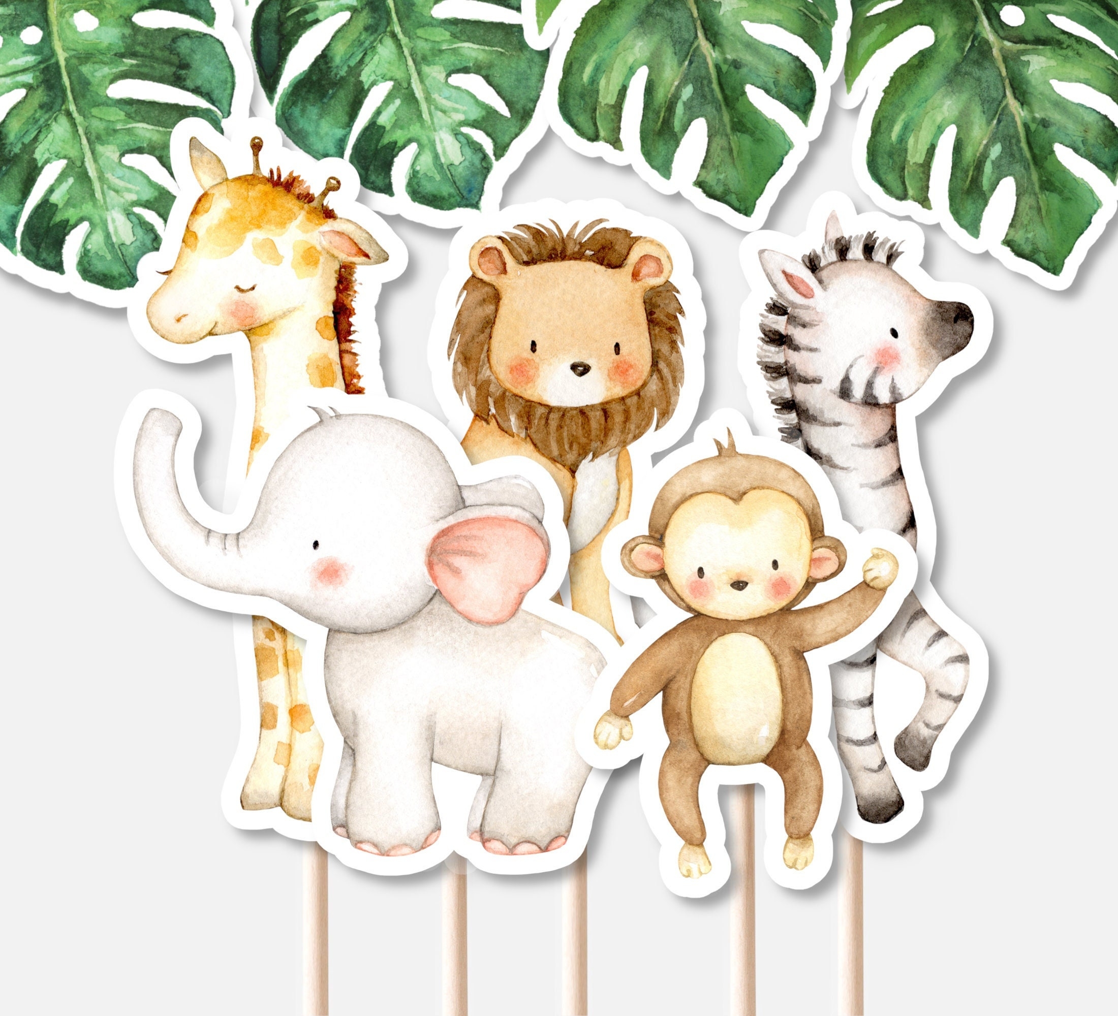 Printable Jungle Safari Cake Toppers