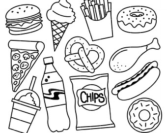Printable Junk Food Coloring Pages Team Coloring