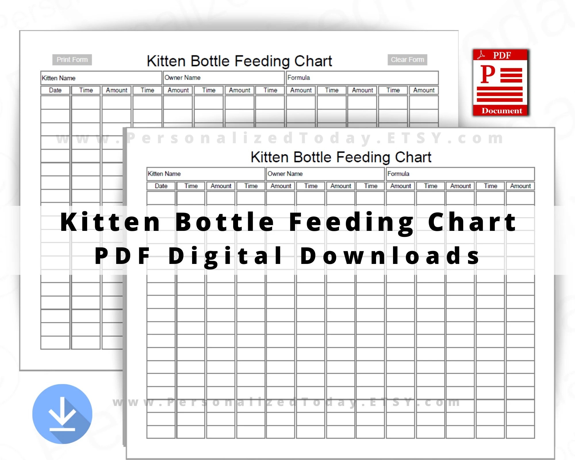 Printable Kitten Feeding Chart Ataglance Printable Calendar