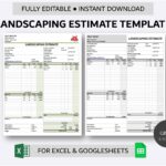 Printable Landscaping Estimate Template For Excel And Google Sheets