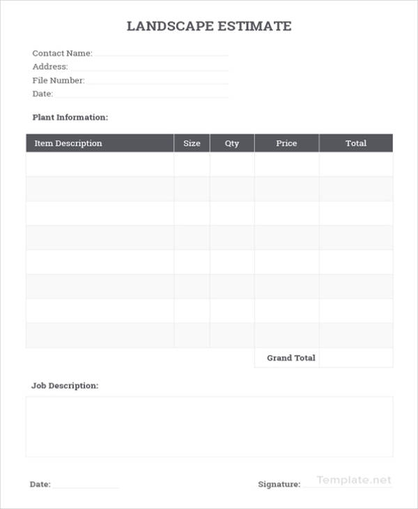 landscaping template printable