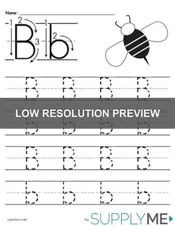 Printable Letter B Tracing Worksheet SupplyMe Worksheets Library