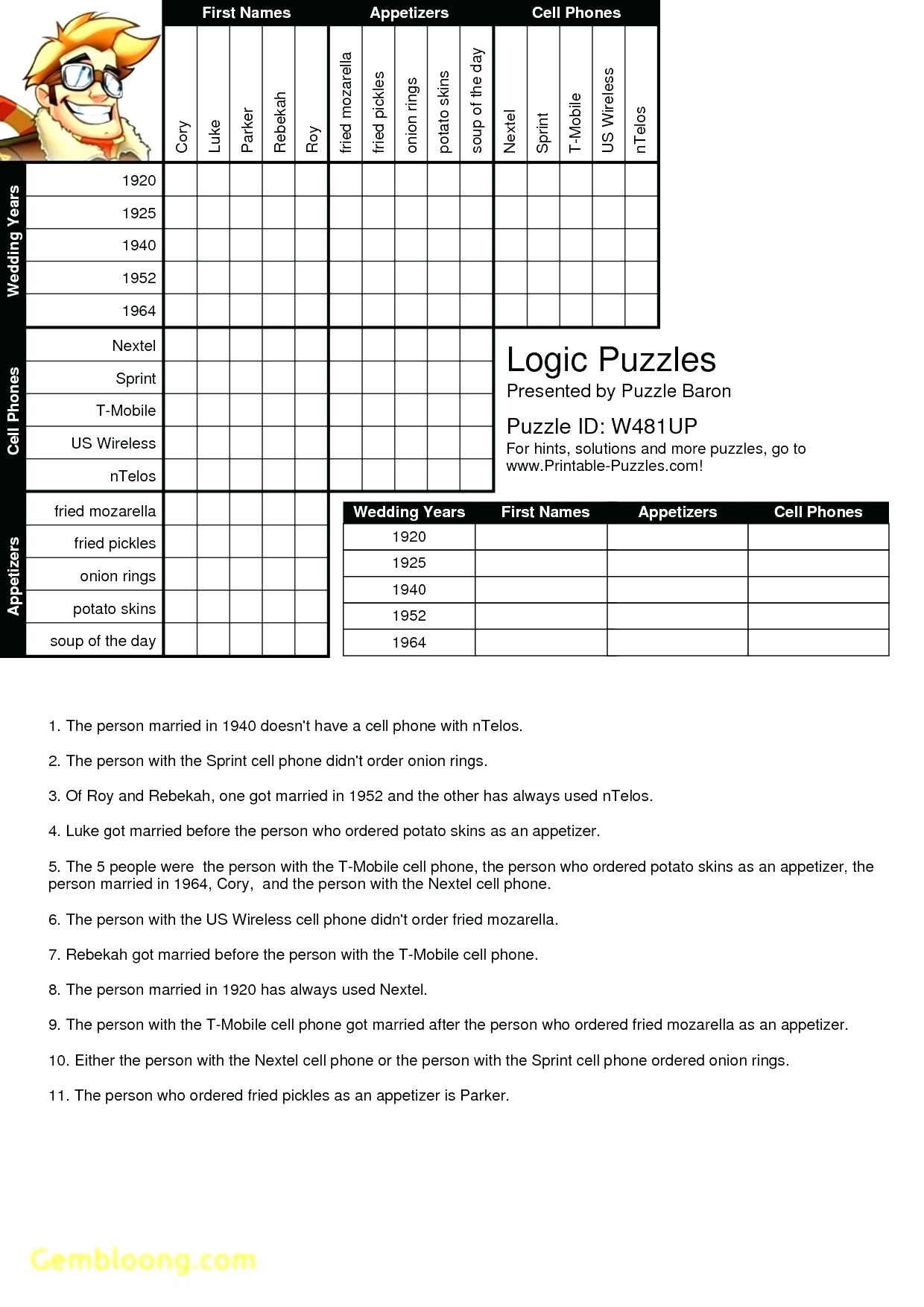 Printable Logic Puzzle Myheartbeats club Printable Puzzles Adults 