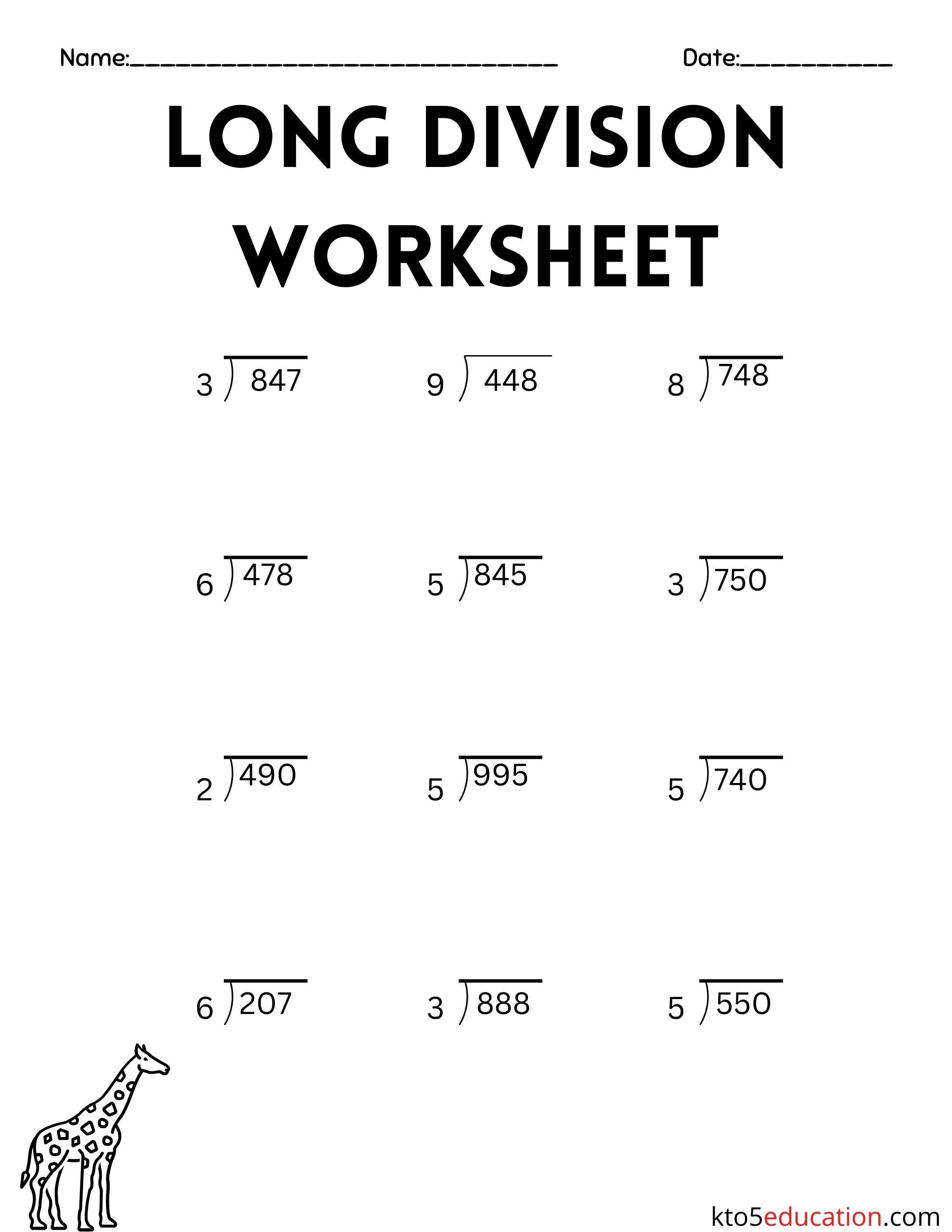 Printable Long Division Worksheet FREE Download Check More At Https 