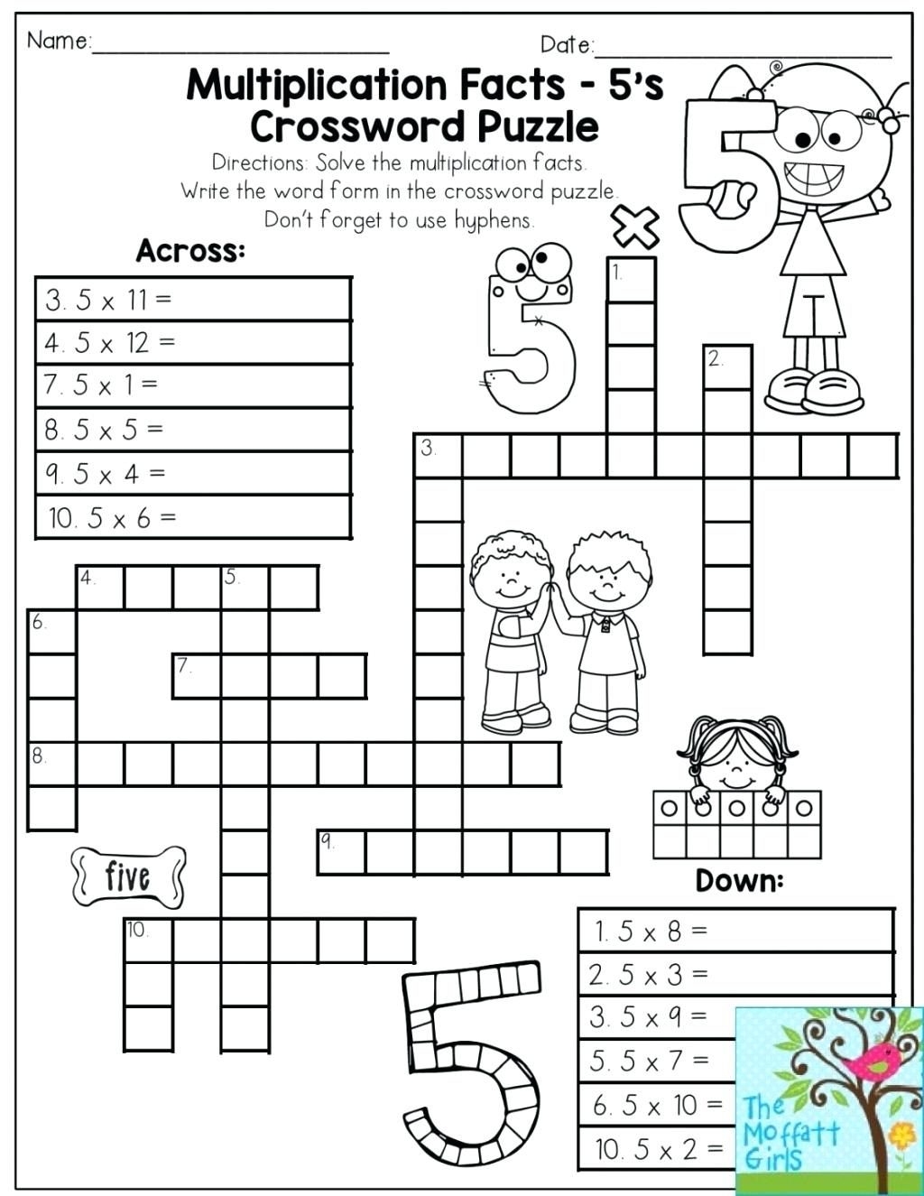 Printable Multiplication Puzzles Printable Crossword Puzzles