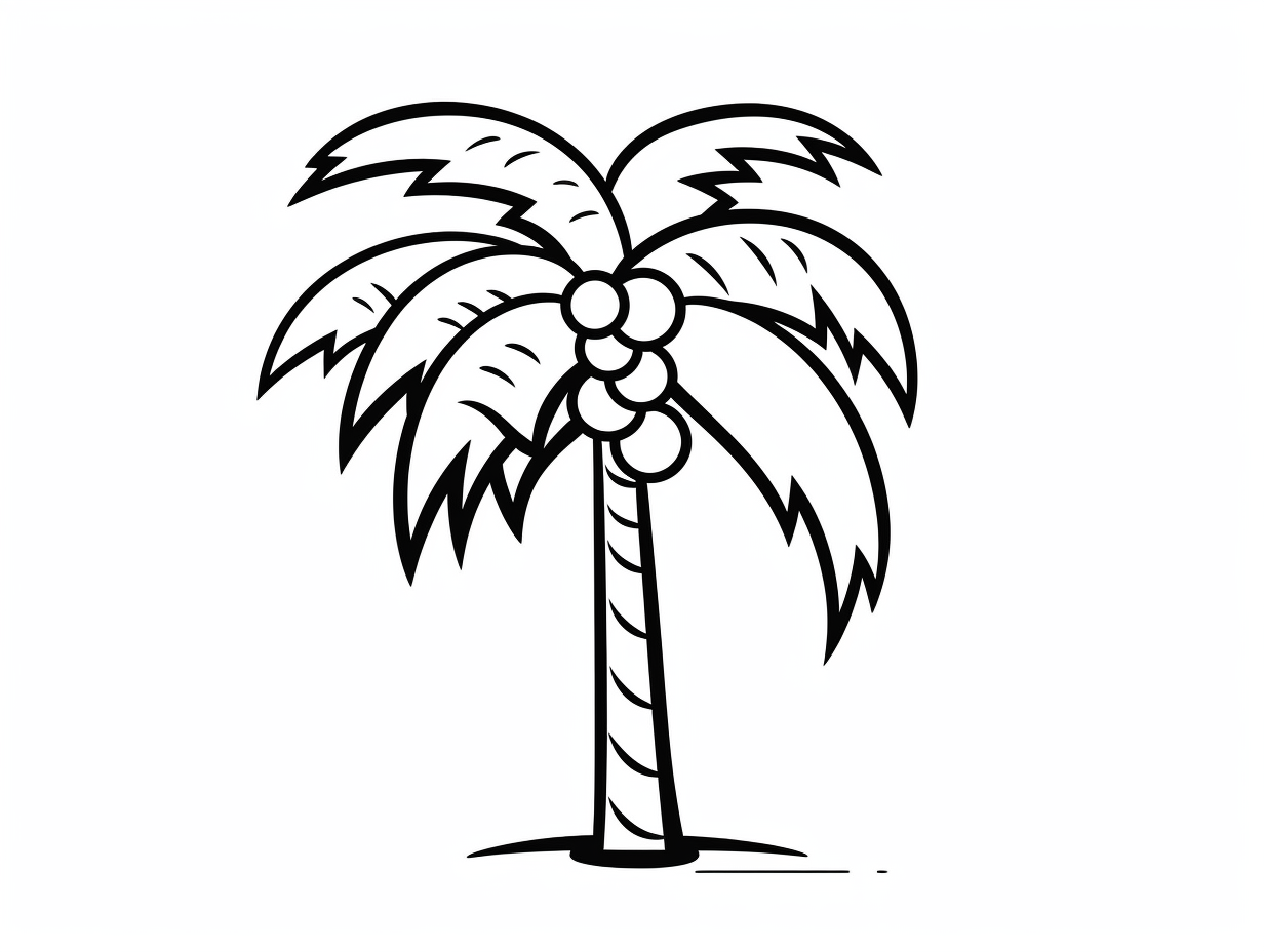 Printable Palm Tree To Color Coloring Page