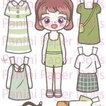 Printable Paper Doll Cute Kawaii Paper Dolls Dress Up Toys Instant