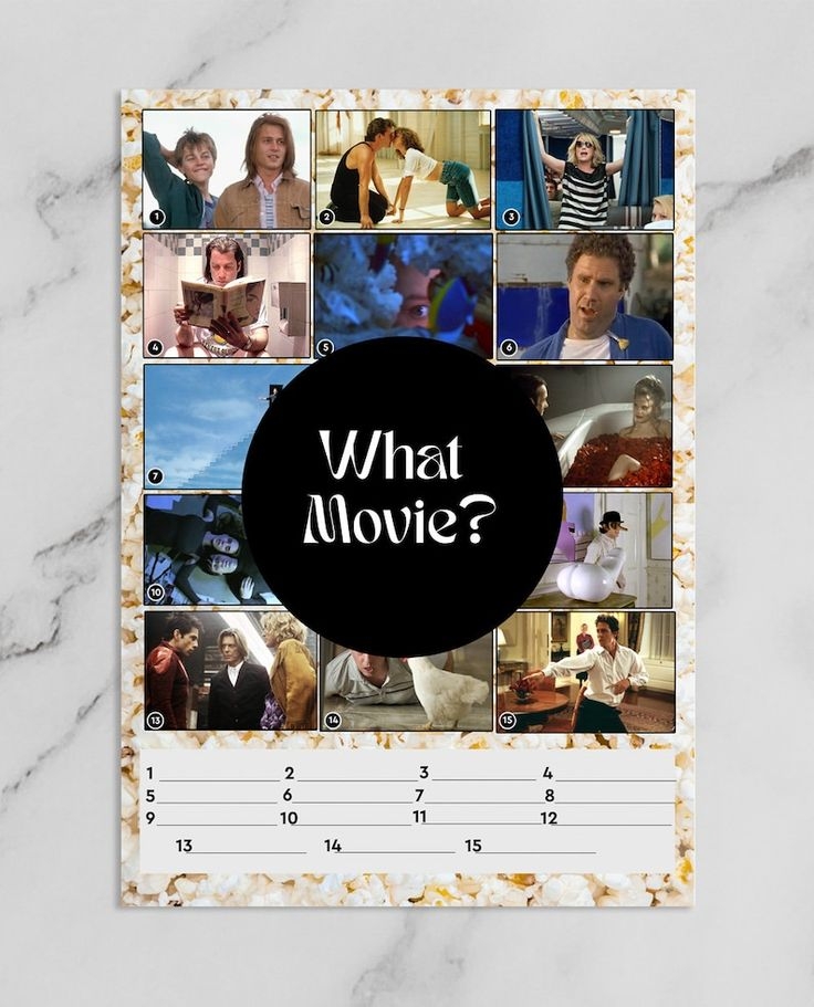 Printable Popular Movie Quiz Movie Party Game Film Trivia Pub Quiz 