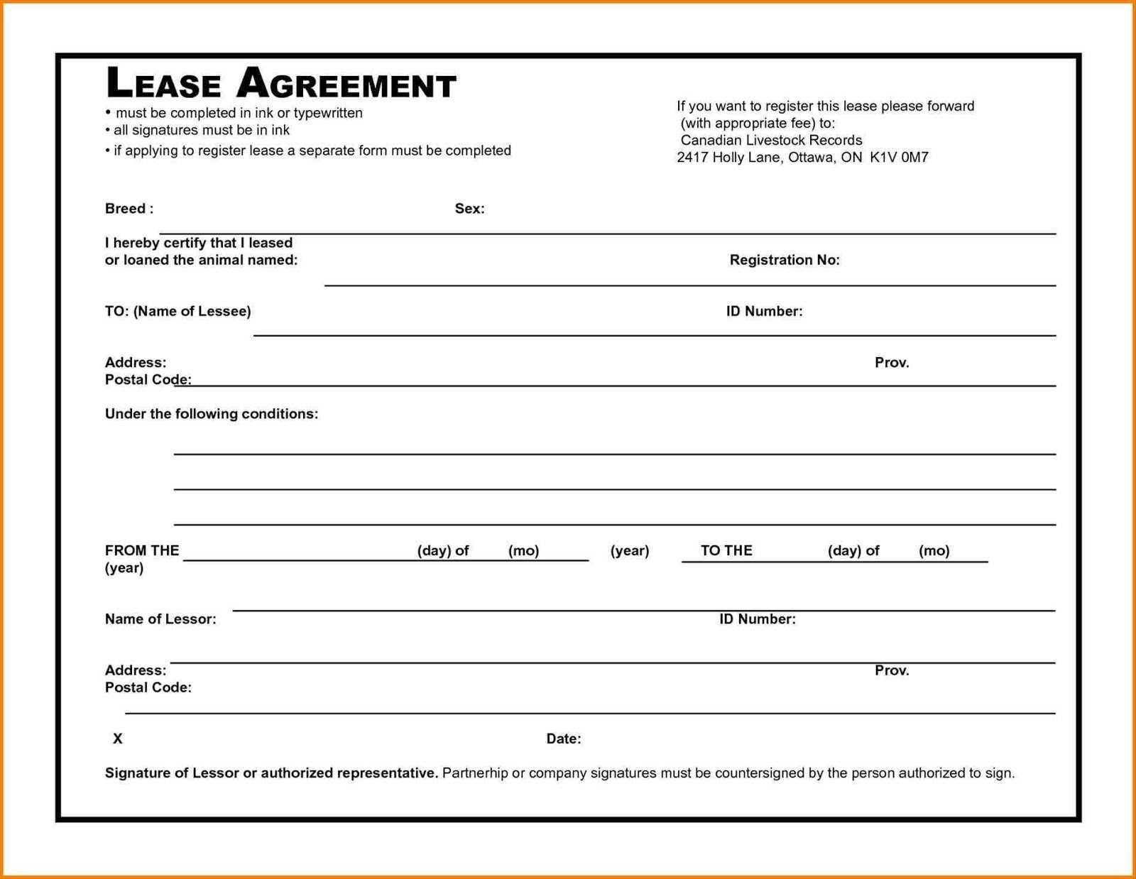 free printable rental agreement template