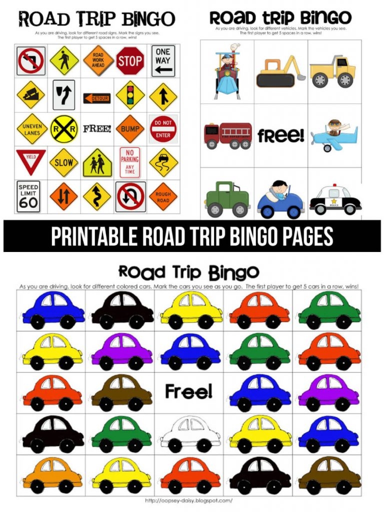 Printable Road Trip Bingo Free Printable Car Bingo Free Printable