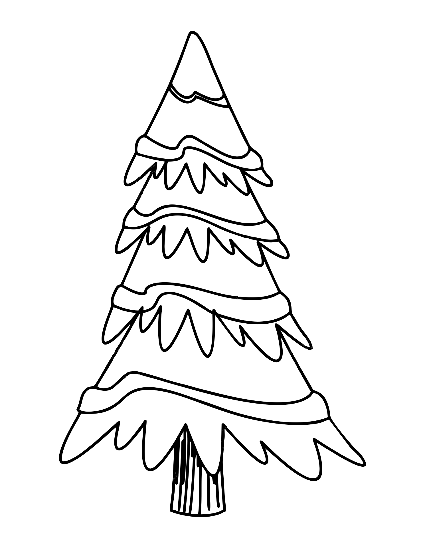 Printable Simple Christmas Tree Outline Printable New Year Banners