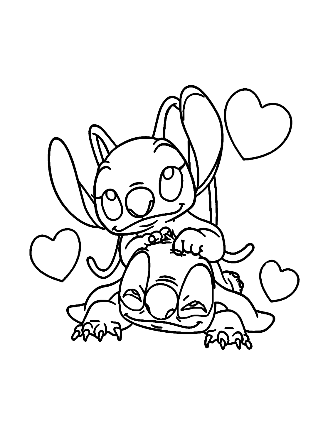 Stitch And Angel Coloring Pages