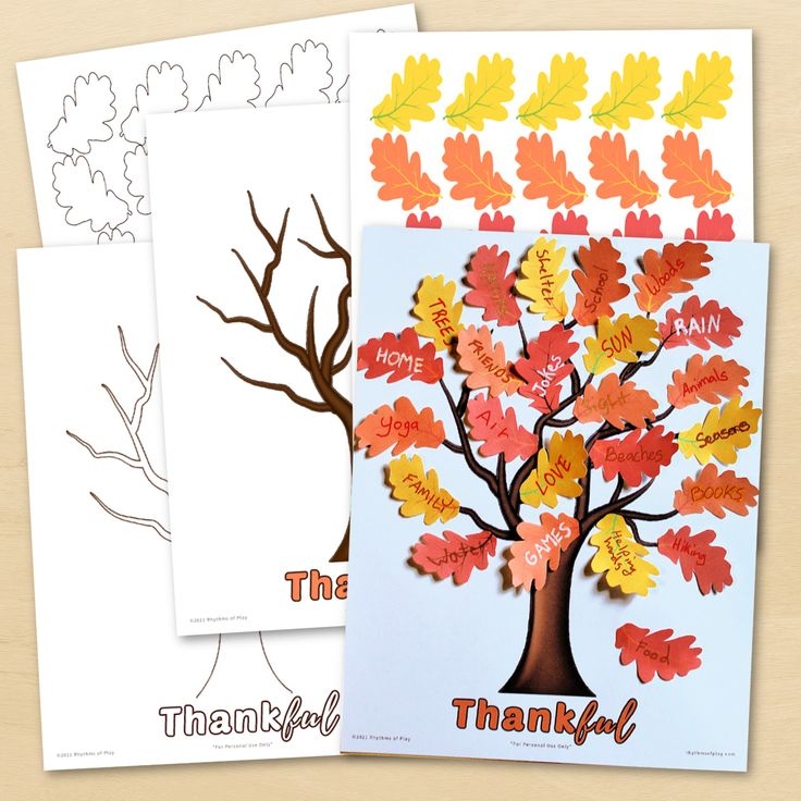 Printable Thankful Tree With Gratitude Leaves Thankful Tree Thankful