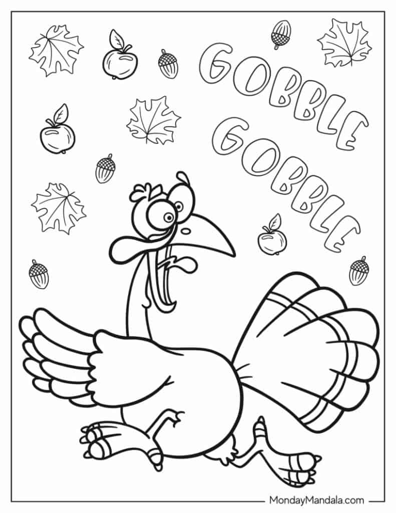 Printable Thanksgiving Coloring Pages Free FREE Printable A Z