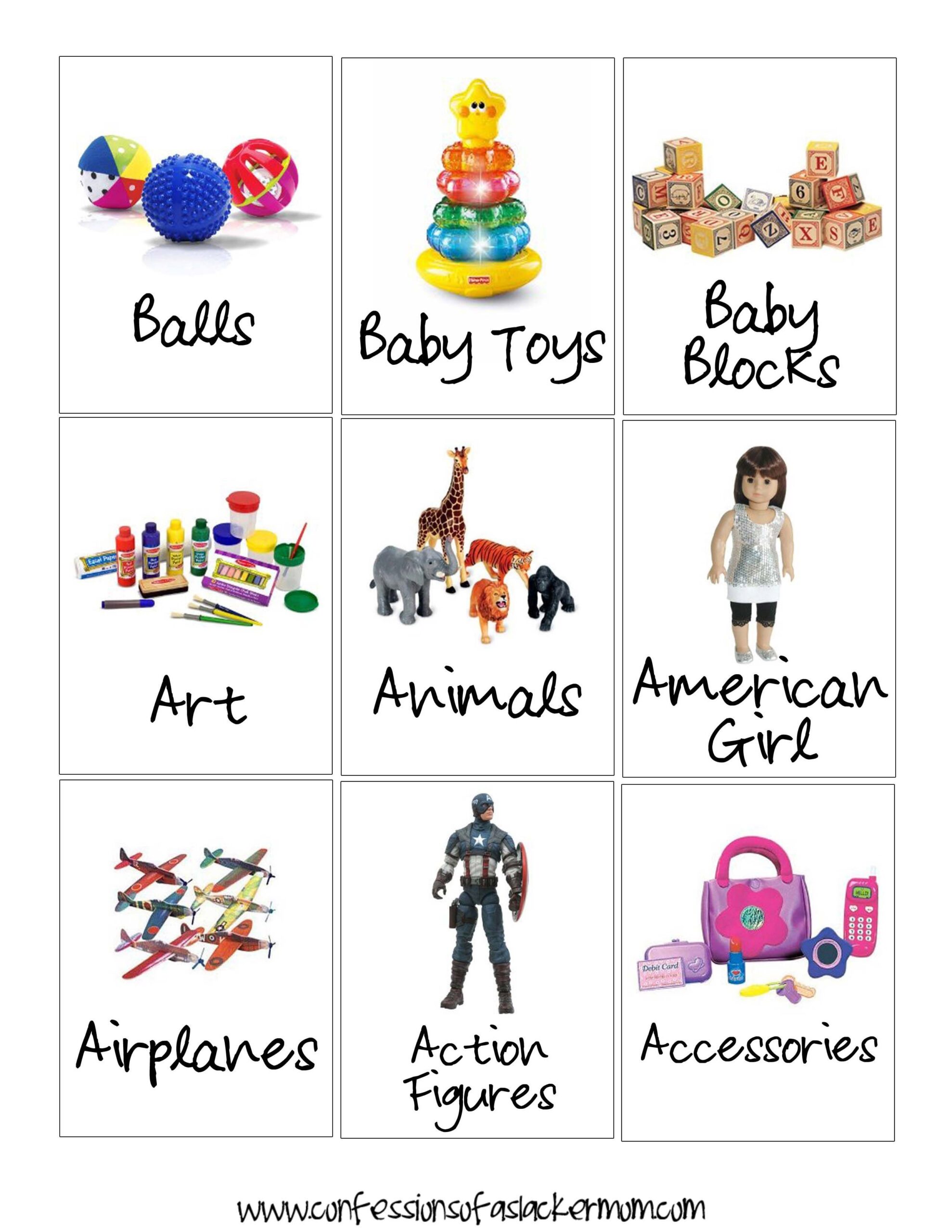 printable picture labels for toy bins