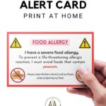 Printable Translated Peanut FOOD ALLERGY CARD Digital Download Chef
