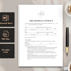 printable tree removal contract template