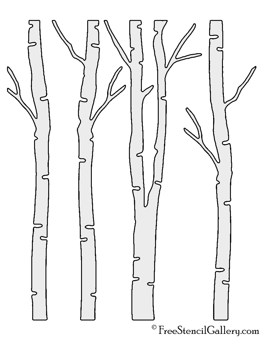Printable Tree Stencil Bare Tree Stencil 2 Family Tree Stencil Tree 