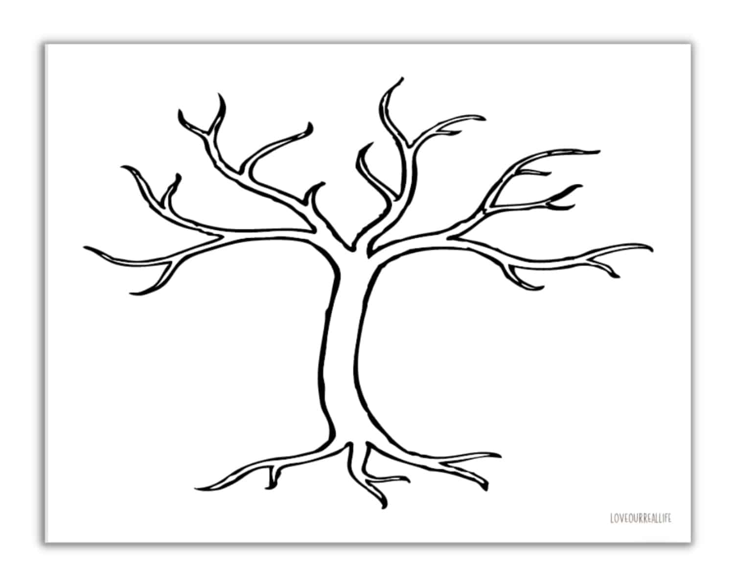 Printable Tree Template Leaf Coloring Page Tree Outline 47 OFF