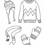 Printable Winter Clothes Coloring Page